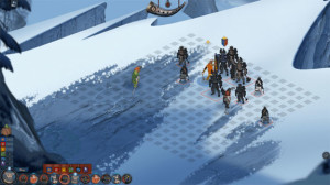 Turning the white snow red happens pretty often in the turn-based battles.