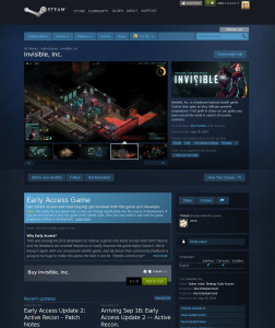 One of the new Steam pages for the upcoming Invisible RPG.