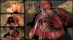 The shot mechanics combine a sort of CSI look inside the human body with the action. It's pretty gross, but also very cool.