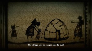 Animation in the style of Alaskan native bone carvings to tell story
