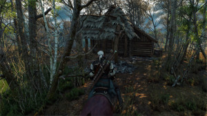 Hmm. This is one of those out of the way locations that you can come across if you just wander around the massive world. Is this a benign cabin, or the home of something sinister?