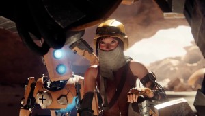 Joule the gearpunk engineer and her robot dog