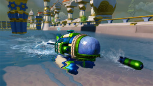 You will need to purchase a water vehicle like this one separately in order to access the more liquid parts of the game.