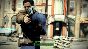 Hello raider scum. Let me introduce you to my little (heavily modified with a recoil suppressor and a powerful receiver that doubles damage) little friend!