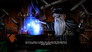 The hand-drawn graphics and character portraits are one of the best and most interesting features. A real visual treat.