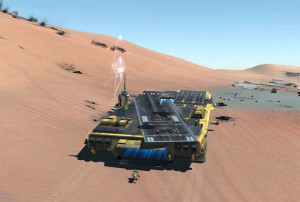 It's pretty cool that you have this aircraft carrier base, but that it moves across the desert.