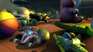 Super toy cars have no problem going vertical when necessary.