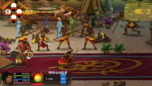 King Enzo battling the first boss.Queen Erine Evou's brother.