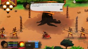 The world of Aurion is a fascinating place. Here is a scene during combat with poles that have human hands.