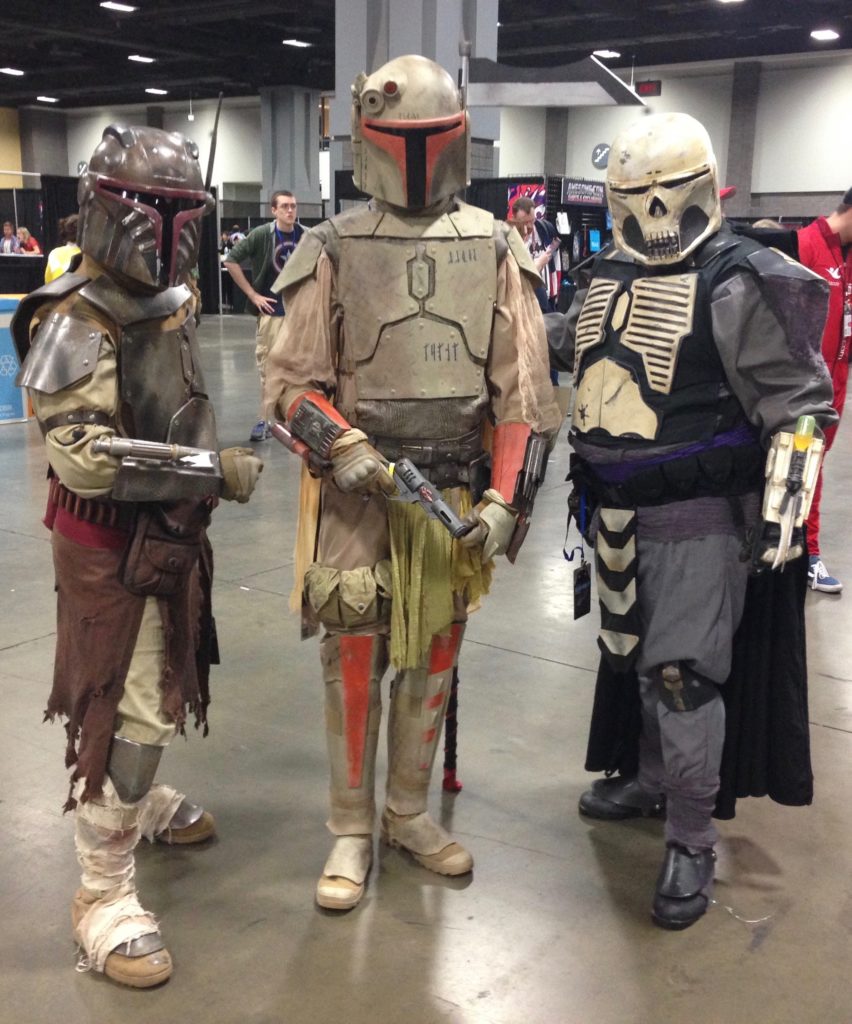 Mandalorian bounty hunters from Star Wars. These guys were awesome.