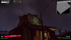 A player's home in the game. Here a player can rest, dump loot, and craft items.