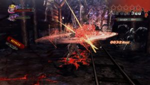 Kagura slashing her way through the undead.