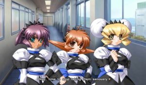The odd characters of Muv - Luv. These are the three maids that are not ordinary.