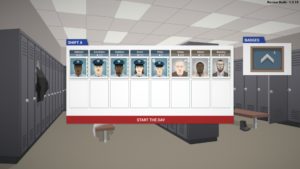 The player assumes the role of police chief in charge of Freeburg's finest. Shift A officers about to start the day.