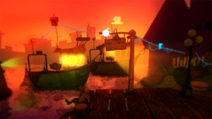 Even the boats have neon windows in this crazy town.