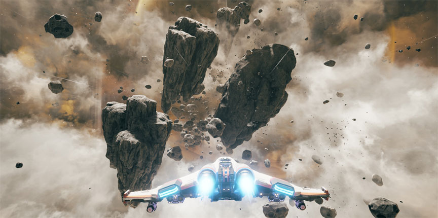 It's beautiful, but I didn't expect to see so many rocks in space.