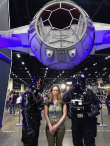 Our GiN Reporter, Marion Constante, with two TIE Pilots.
