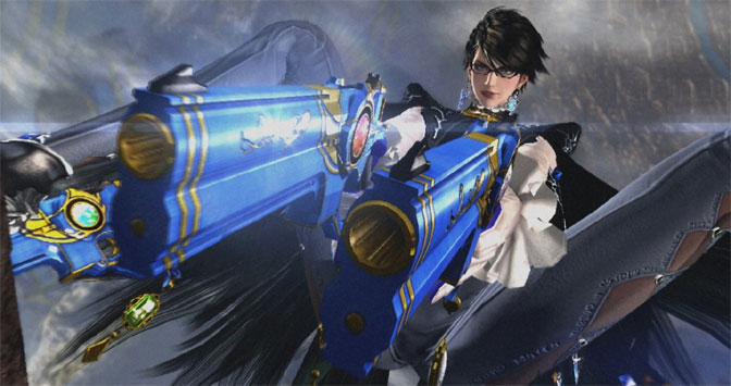 With two guns plus shoe guns, Bayonetta is dressed for any occasion.