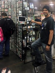 Felix Diaz, owner of Cross Country Collectible. They sell decals, books, action figures, plushs, anime, and cosplay things. You will probably see him at your next convention!