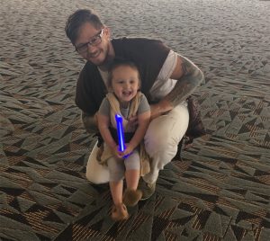 A small but fierce little Rey from Star Wars.
