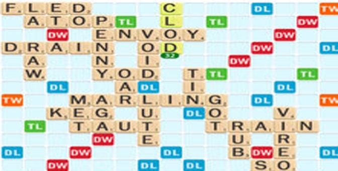 The Scrabble Board from the iOS app.