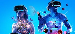 Sony promotional image showing how much fun their current generation of VR headset can be.