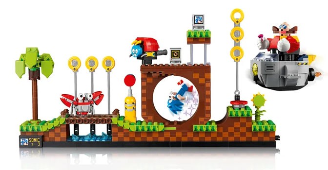 Lego Playset Created Based on Sonic the Hedgehog Green Hill Zone