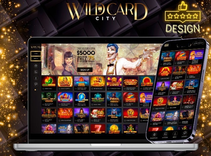 Desktop and Mobile Design of Wild Card City Casino