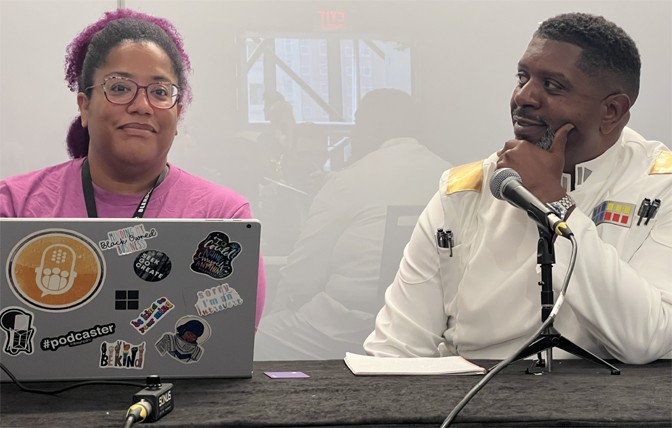 Professional Voice Actor Sabrina M. Mapp and her husband William Lee Mapp III host a voice over panel discussion at Blerdcon 2024.