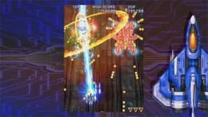 A screenshot from the Raiden 30th Anniversary Game on the Nintendo Switch.