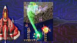 A screenshot from the Raiden 30th Anniversary Game on the Nintendo Switch.