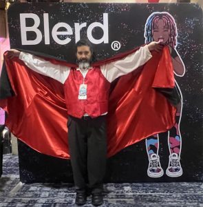 GiN Reporter Ron K. Williams gets into the Thrilla theme this year with a cool vampire costume for Blerdcon 2025.