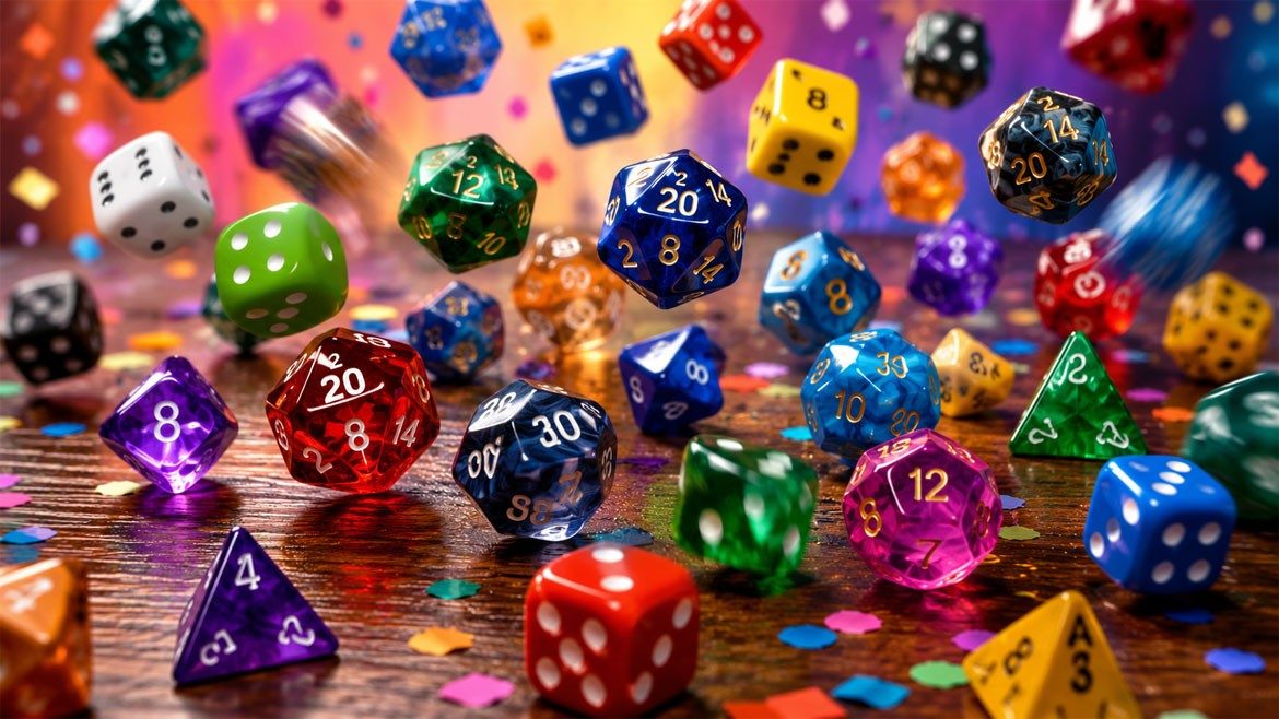 Colorful Dice AdArt Hmade Okay