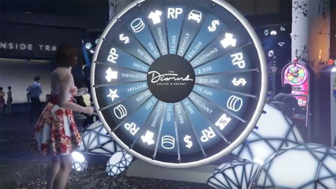 The big lucky wheel from Grand Theft Auto 5's Diamond Casino and Resort.