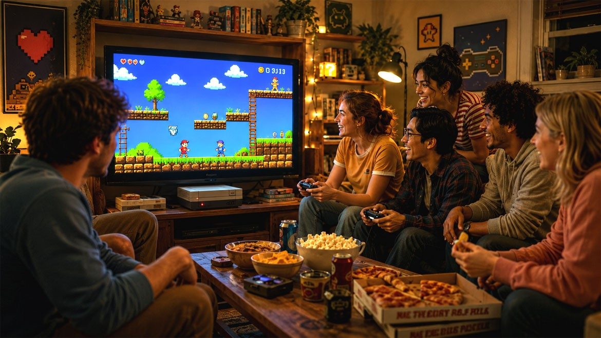 Retro Gaming Party Adart Hmade Okay