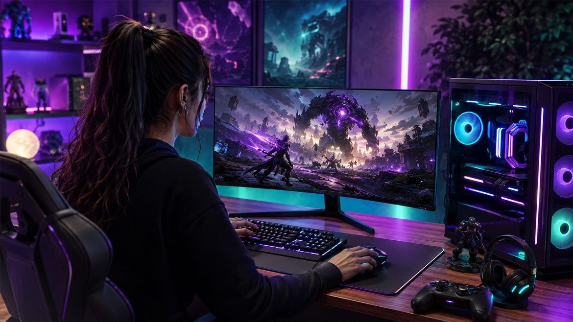 Woman Gaming AdArt Hmade Okay